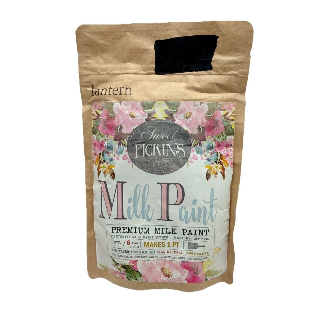 NEW Sweet Pickins Milk Paint LANTERN BL ACK 6 Oz ( Makes 1 Pint added to water)